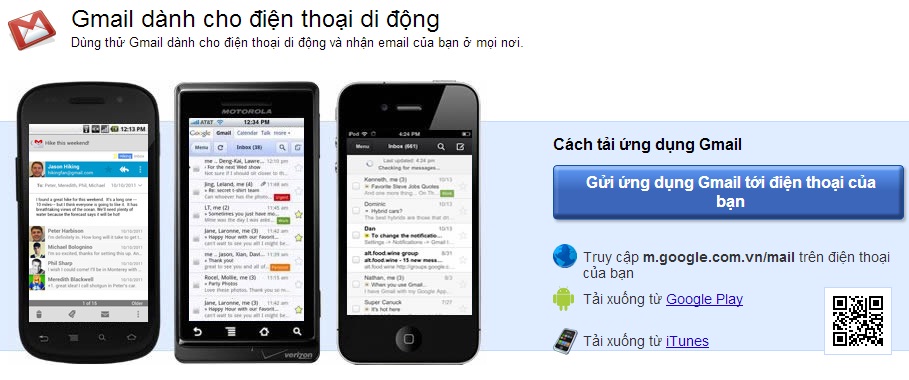 cach tai gmail danh cho dien thoai di dong