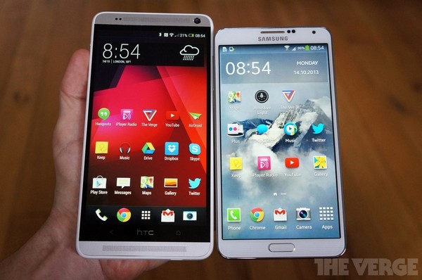 Điện thoại HTC One Max đọ hàng với Galaxy Note 3 hình 1